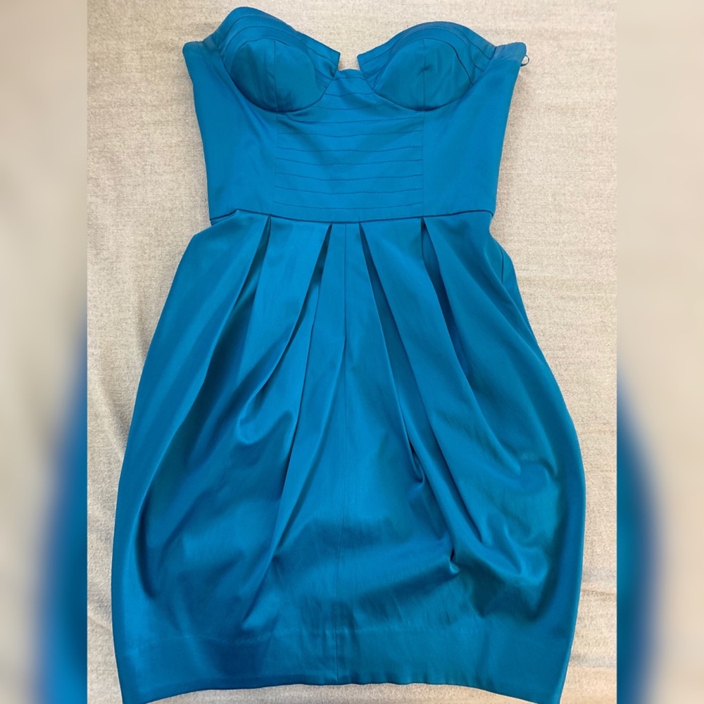 Tea/f Teal Satin Cocktail Dress